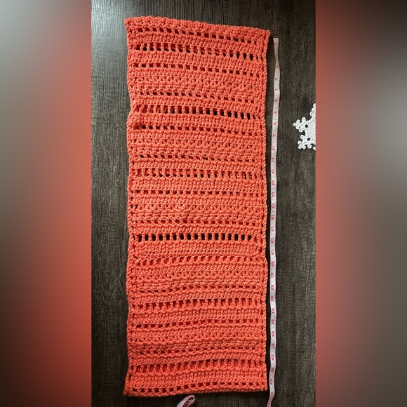 Elegant Coral Crochet Infinity Scarf - Picture 12 of 14